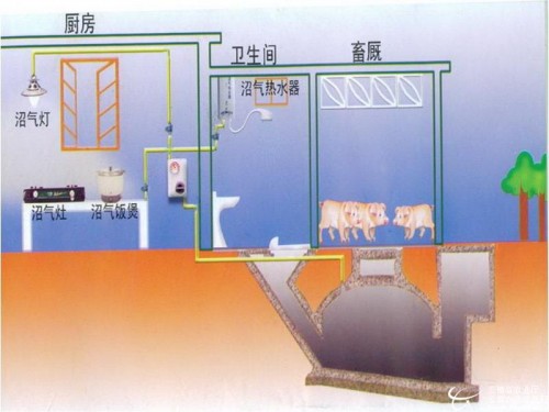 沼气发酵示意图