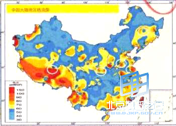 我国地热资源分布图