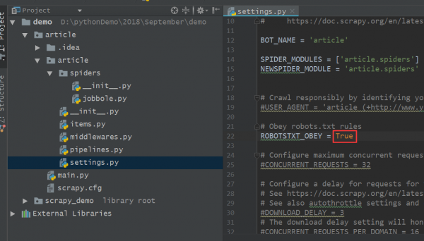 关于Scrapy爬虫项目运行和调试的小技巧（下篇）