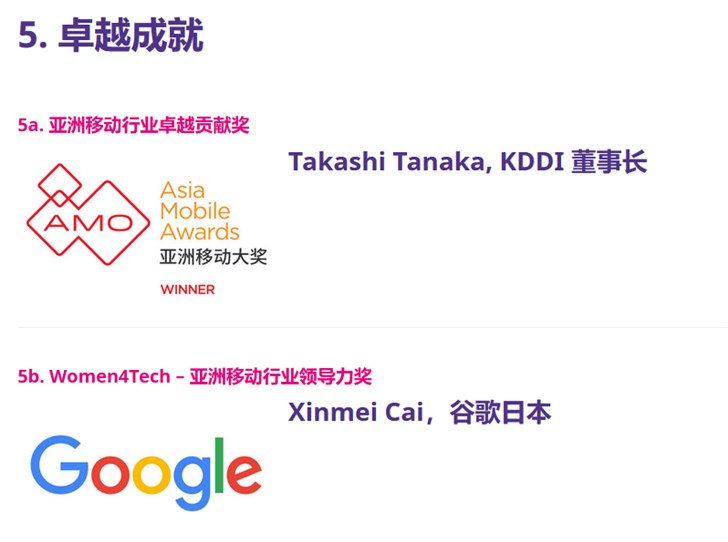 GSMA公布2019亚洲移动大奖得奖名单：华为，中兴在列